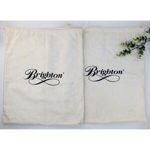 LOT 2!😍Brighton Dust Bag 16"x13.5" Drawstring Handbag Storage Purse Shoes *FLAW